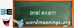 WordMeaning blackboard for oral exam